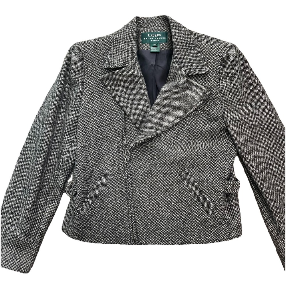 Ralph Lauren Wool Suit Jacket Side Zipper Women's Size 6 P‎ Equestrian Riding